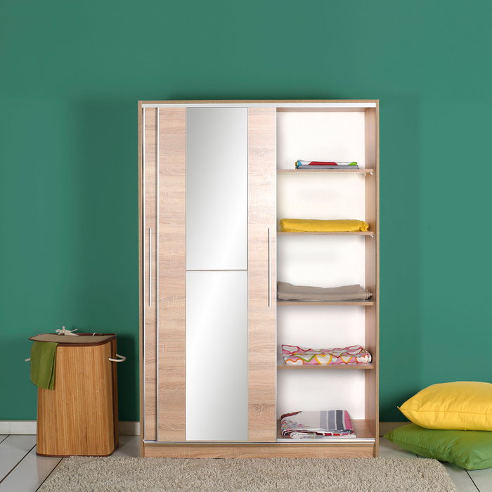 Hanah Home Armario Sonomo con Puerta Corredera de Espejo